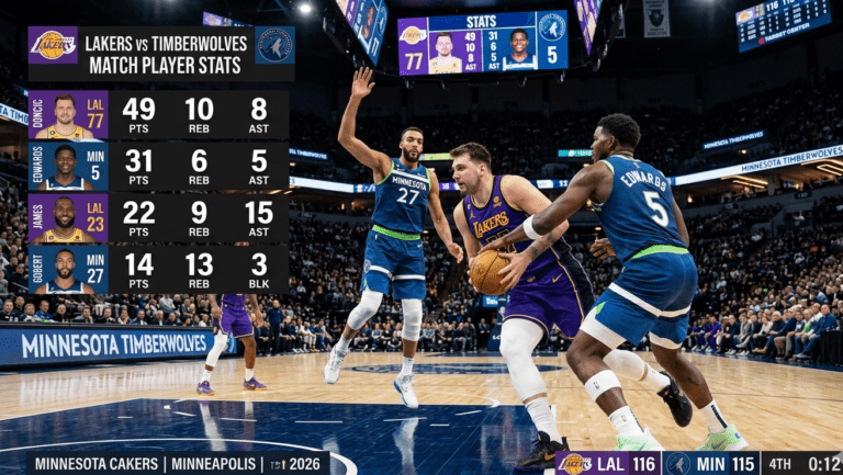 lakers vs timberwolves match player stats