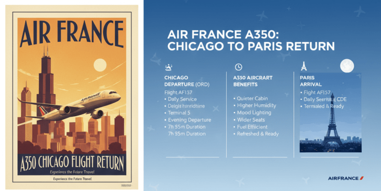 air france a350 chicago flight return