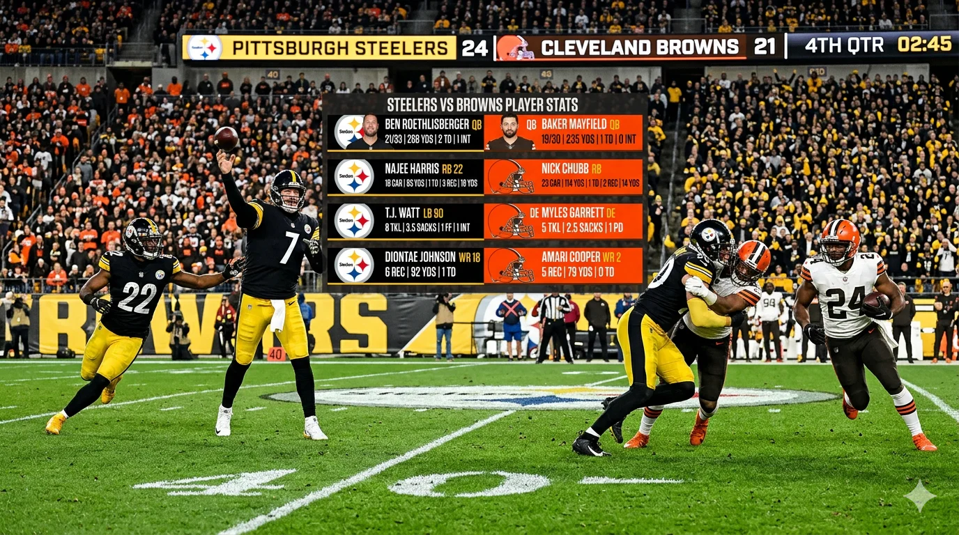 pittsburgh steelers vs cleveland browns match player stats