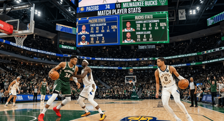 pacers vs milwaukee bucks match player stats