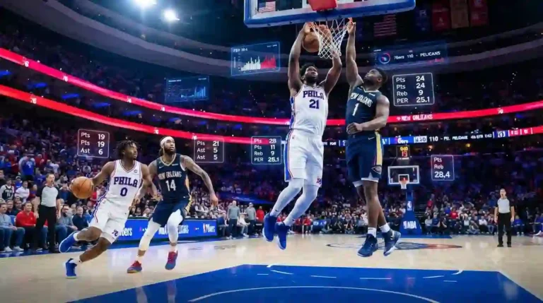 76ers vs New Orleans Pelicans Match Player Stats
