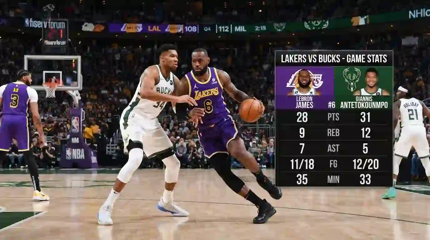 lakers vs milwaukee bucks match player stats