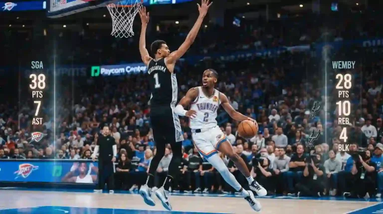 oklahoma city thunder vs san antonio spurs match player stats