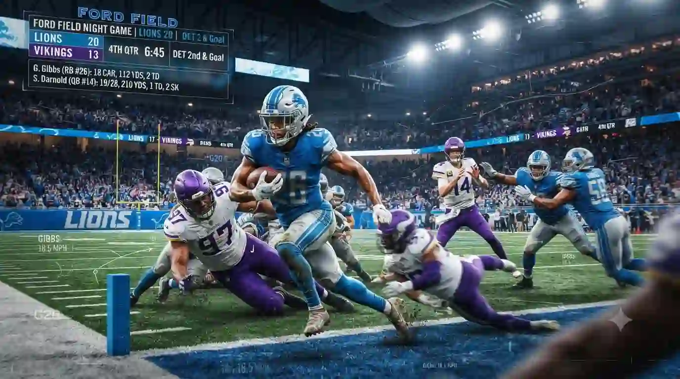 Minnesota Vikings vs Detroit Lions Match Player Stats