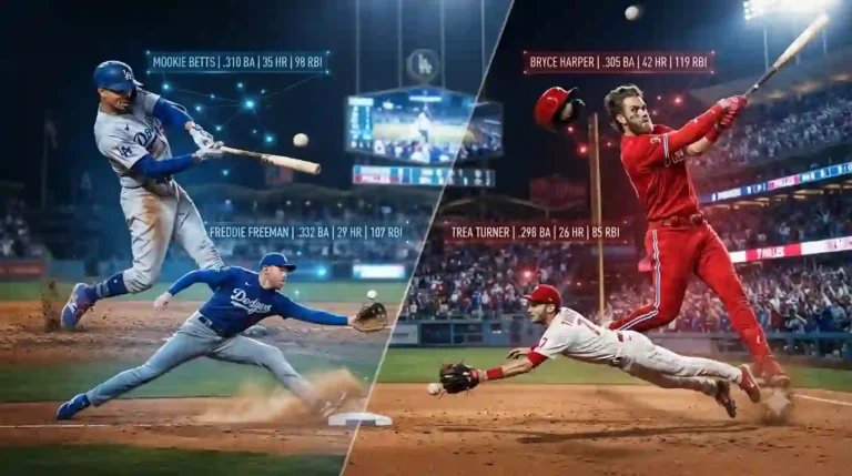 dodgers vs phillies match player stats