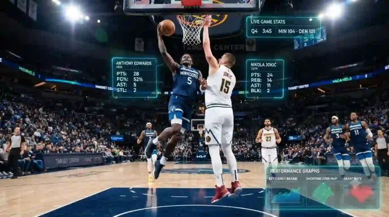 timberwolves vs denver nuggets match player stats